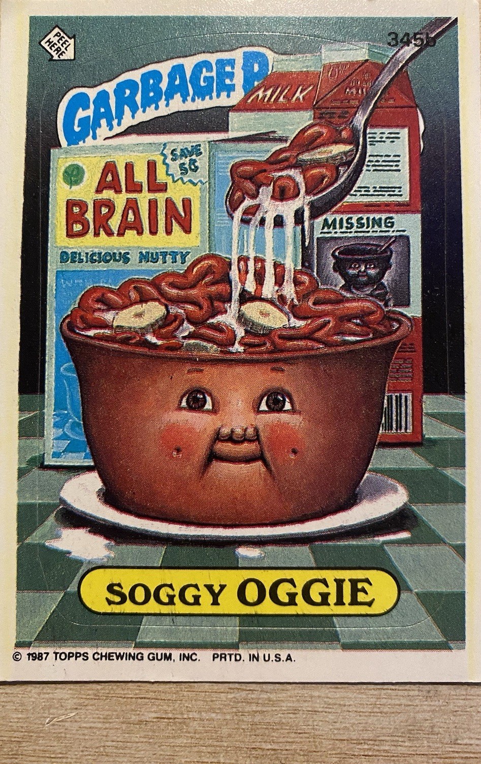 1987 Topps Garbage Pail Kids Series 9 #345b Soggy Oggie front