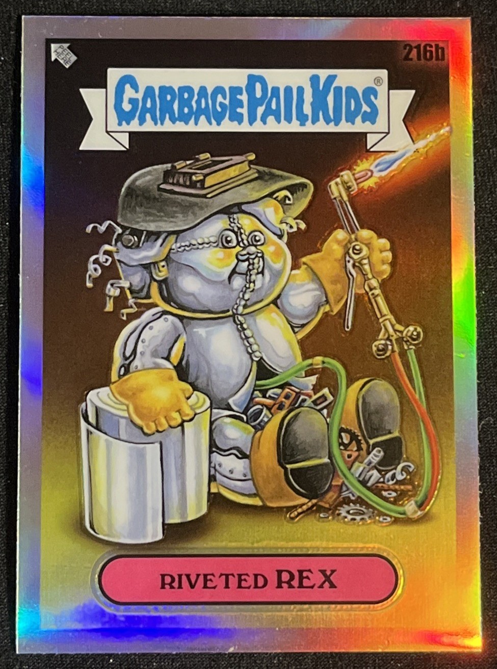 2022 Topps Garbage Pail Kids Chrome #216b Riveted Rex front