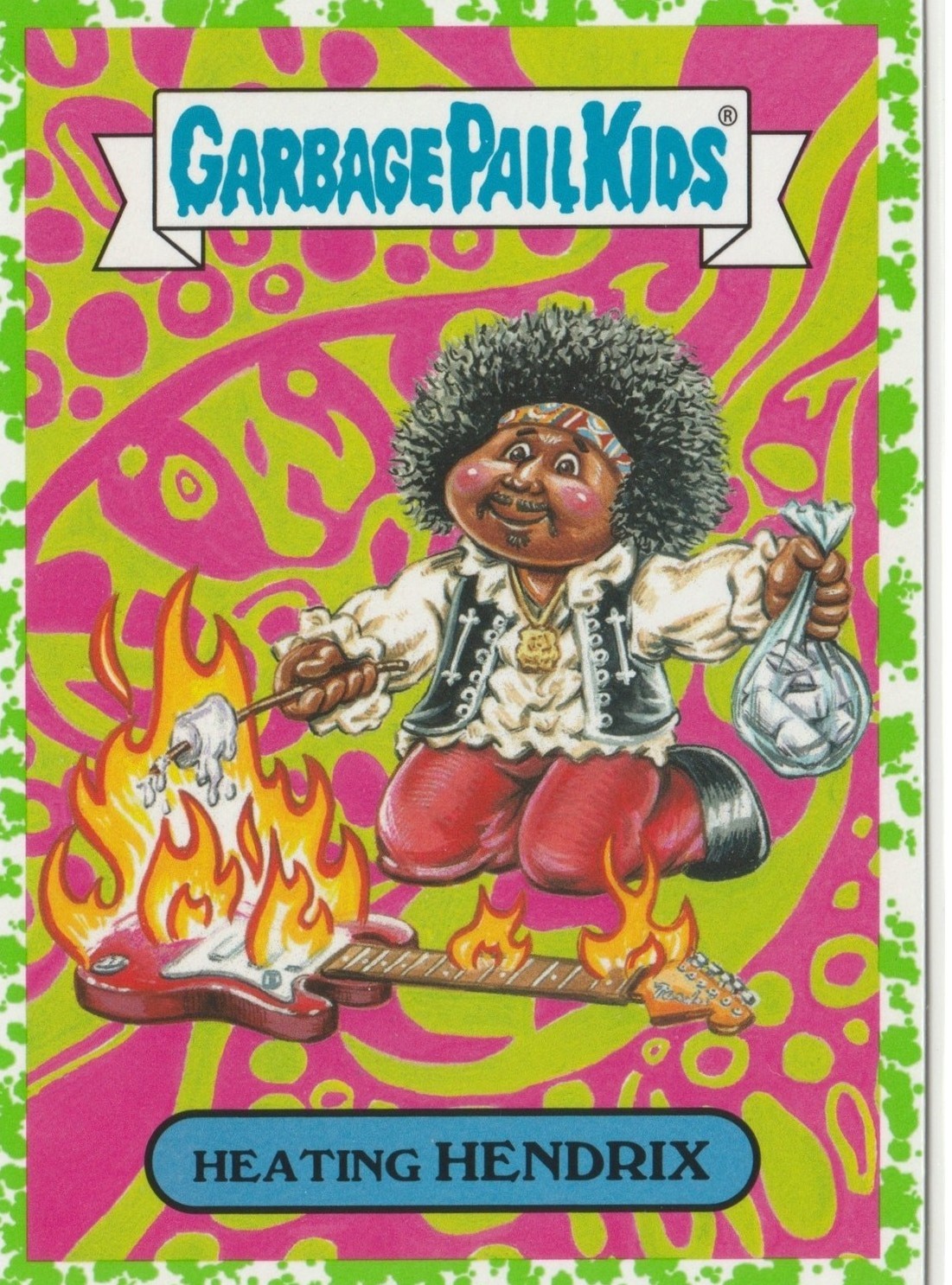 2017 Topps Garbage Pail Kids Battle Of The Bands Classic Rock Bloody Nose #9b Heating Hendrix front
