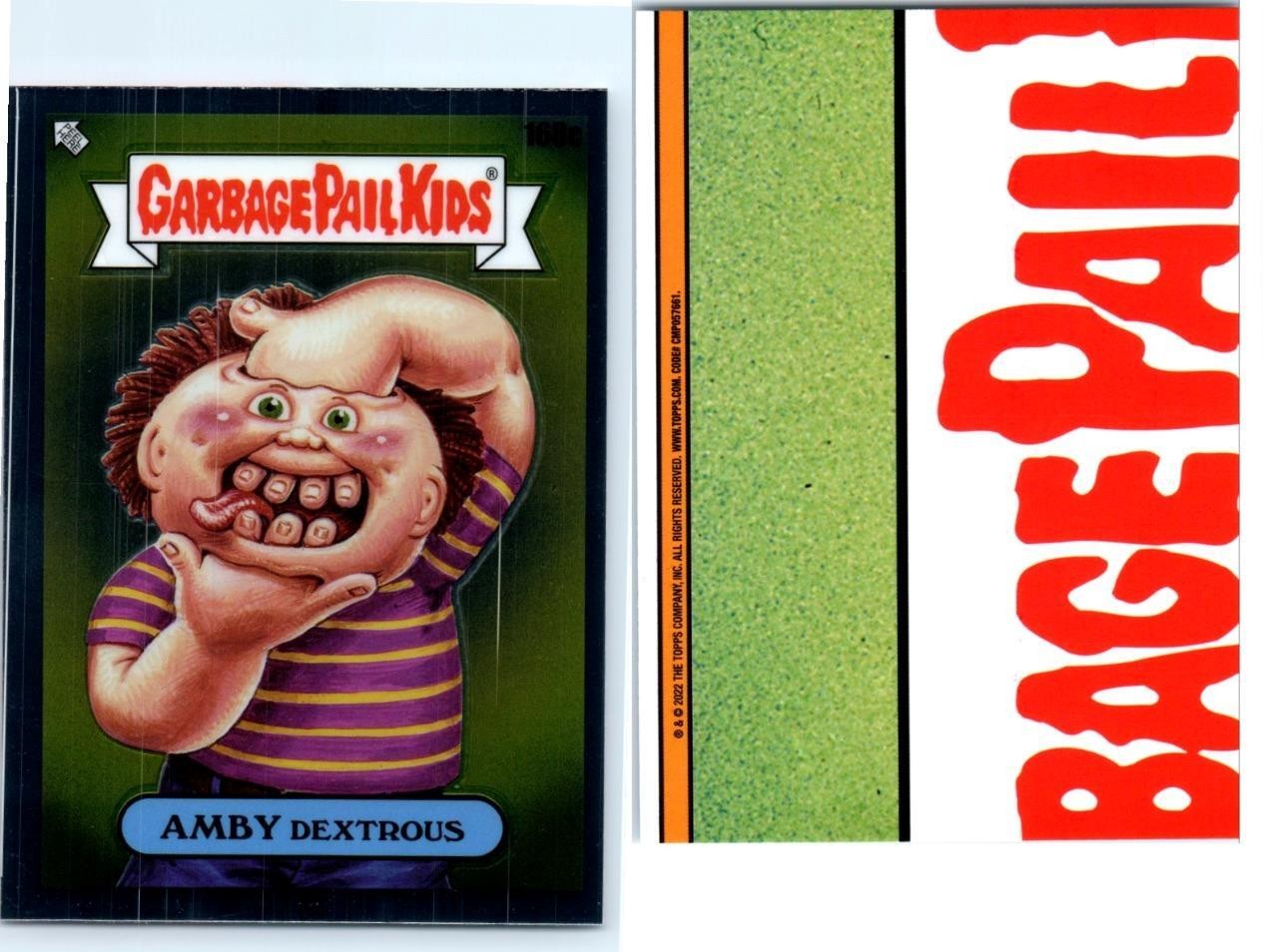 2022 Topps Garbage Pail Kids Chrome #168c Amby Dextrous front