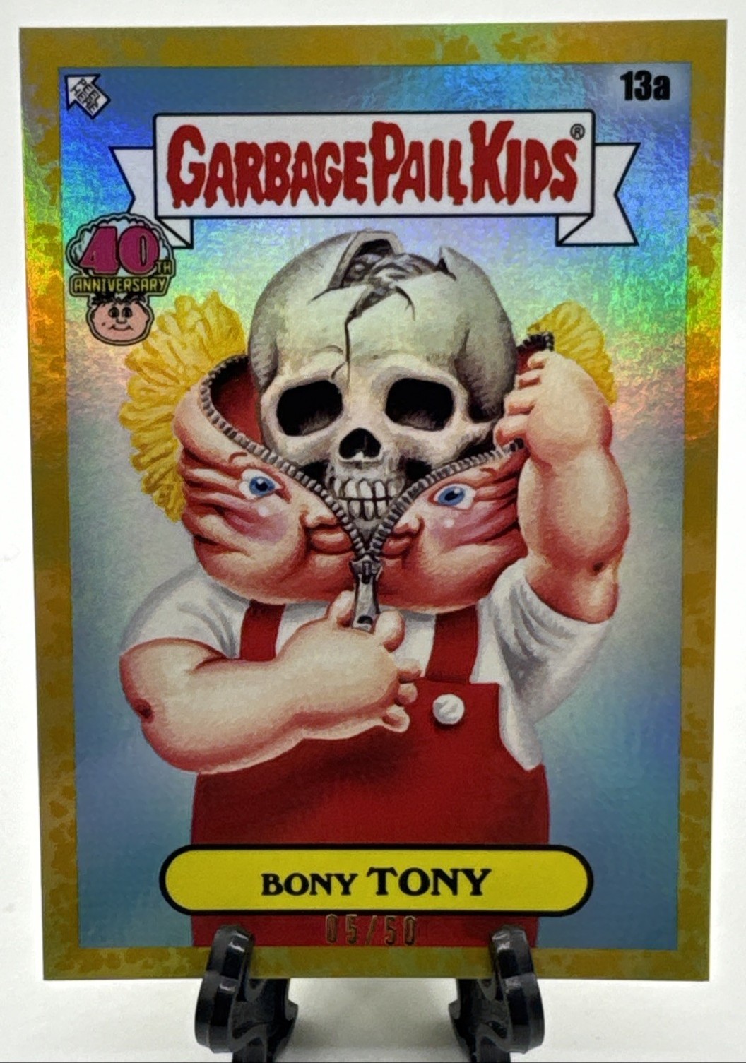 2025 Topps Worst Of Garbage Pail Kids 40Th Anniversary Crumpled Garbage #13a Bony Tony front