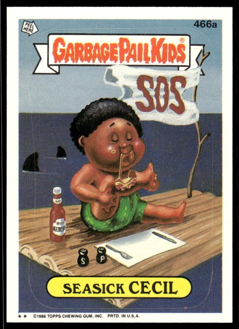 1988 Topps Garbage Pail Kids Series 12 #466a Seasick Cecil front