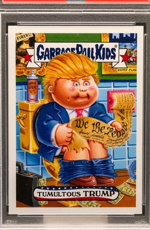 2016 Topps Garbage Pail Kids Presidential Candidates-Iowa Caucus #3b Tumultous Trump front