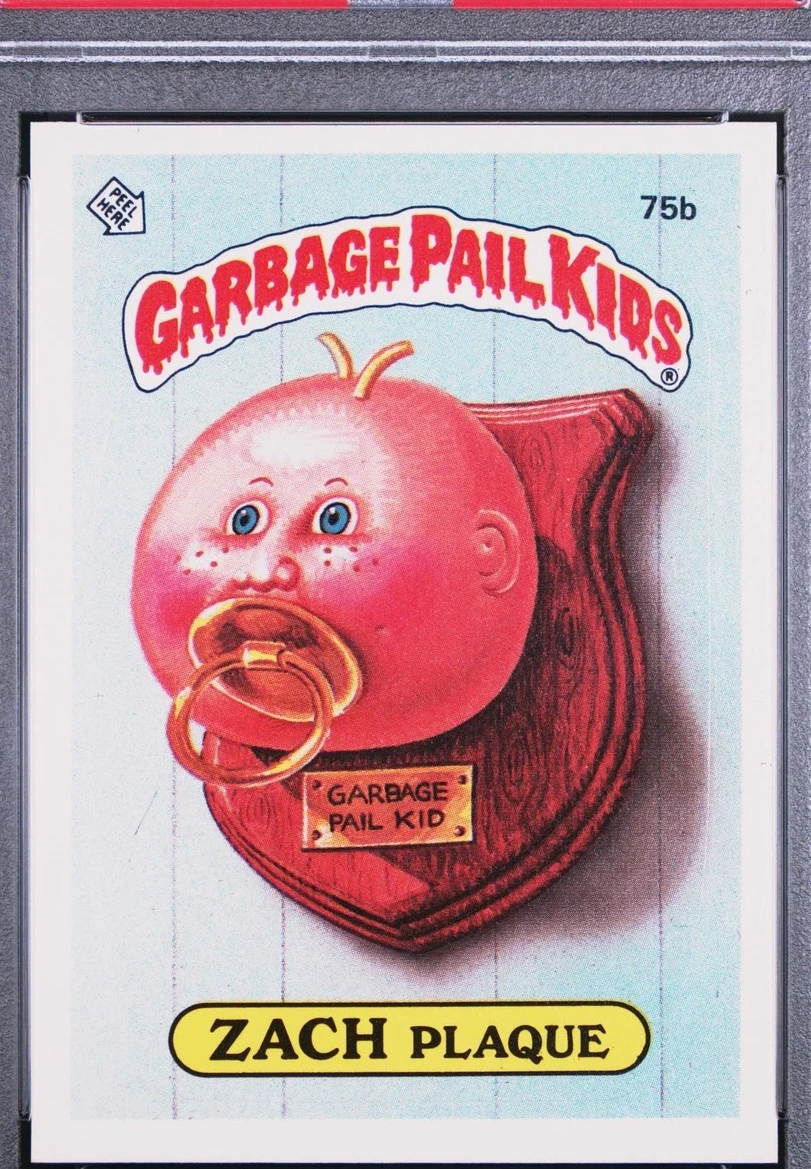1985 Topps Garbage Pail Kids Series 2 #75b Zach Plaque front