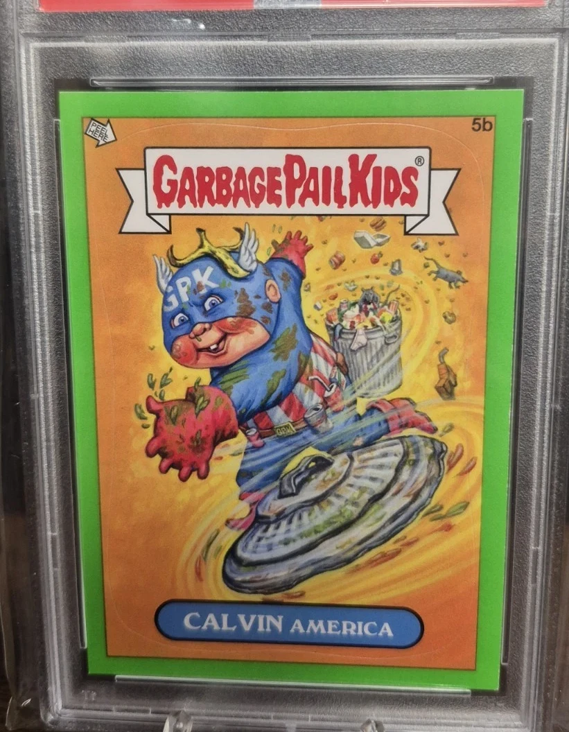 2012 Topps Garbage Pail Kids Brand New Series Green #5b Calvin America front