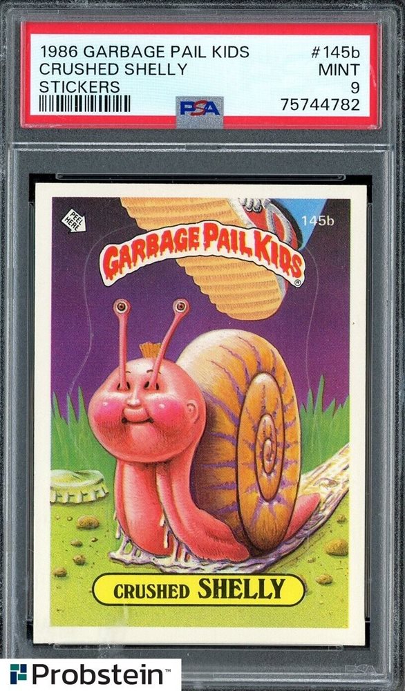 1986 Topps Garbage Pail Kids Series 4 #145b Crushed Shelly front
