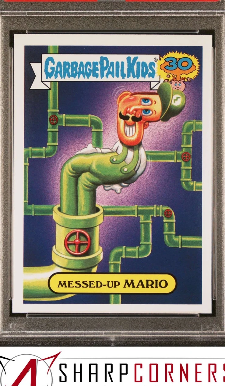 2015 Topps Topps Garbage Pail Kids 30Th Anniversary '80'S Spoof Character Back #18b Messed-Up Mario front