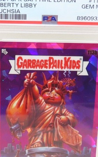 2021 Topps Garbage Pail Kids Sapphire Edition Fuchsia #113b Liberty Libby front