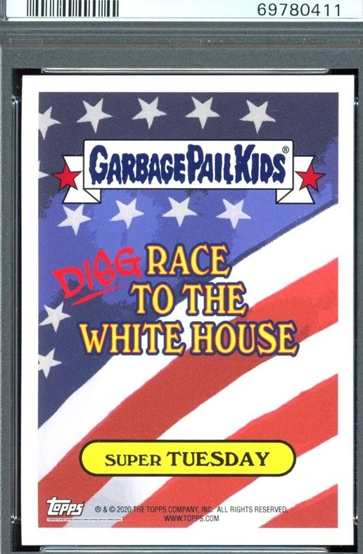 2020 Topps Garbage Pail Kids Disgrace To The White House Super Tuesday #16b Trembling Trump front