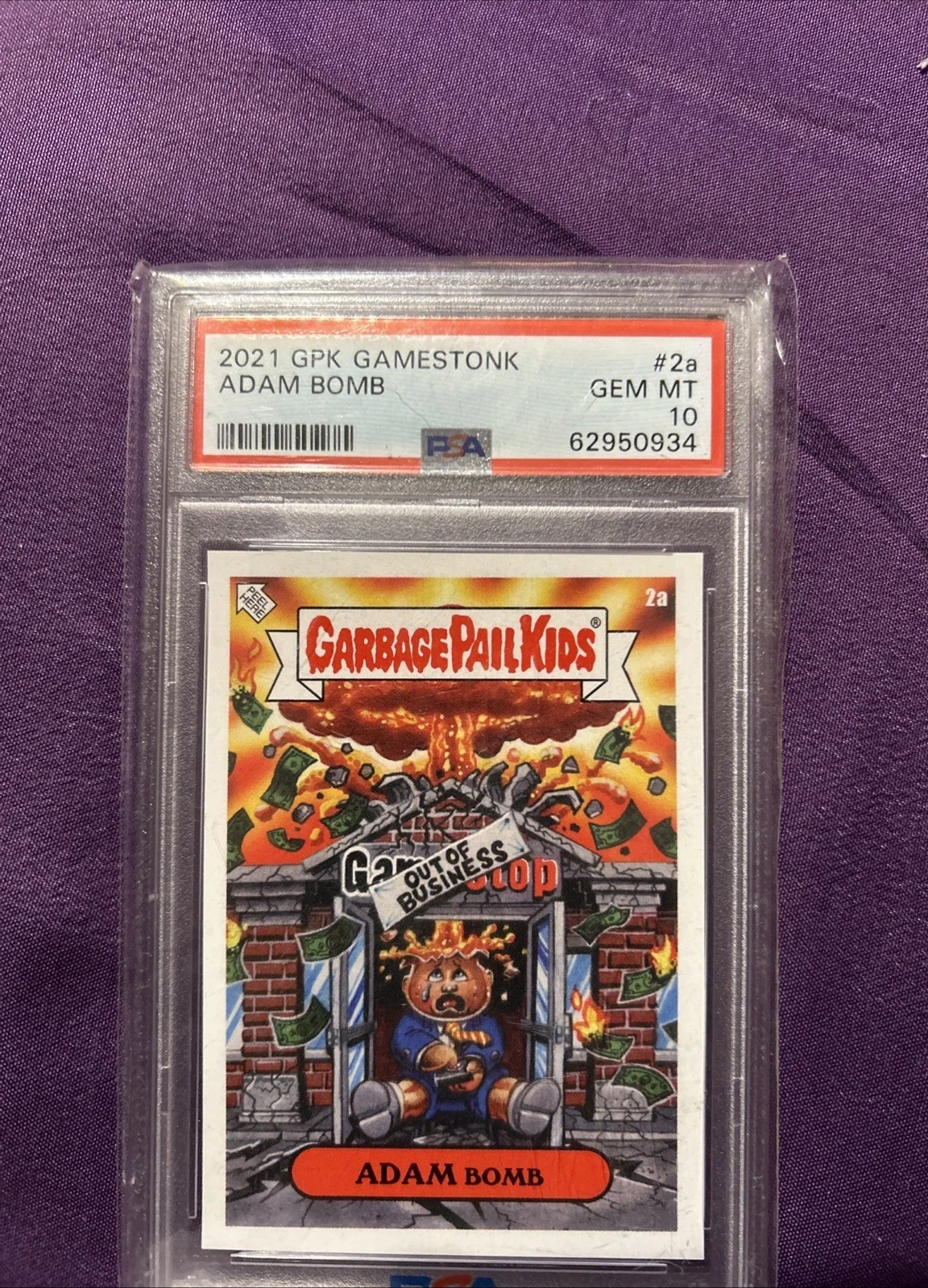 2021 Topps Garbage Pail Kids Gamestonk #2a Adam Bomb front