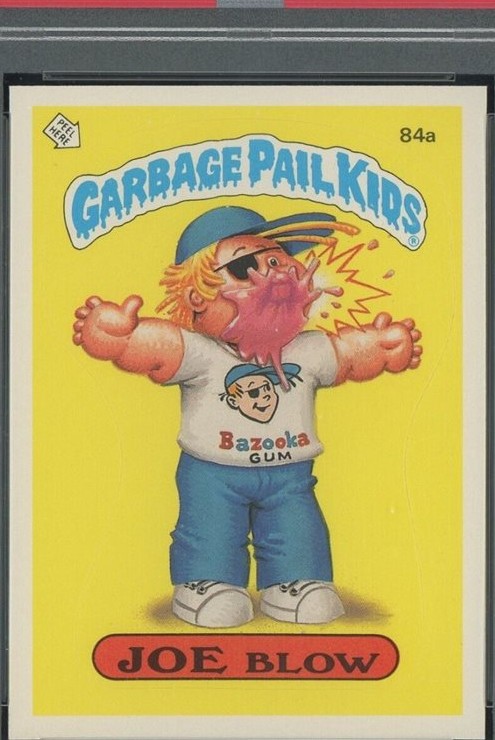 1986 Topps Garbage Pail Kids Series 3 Barber Back #84a Joe Blow front