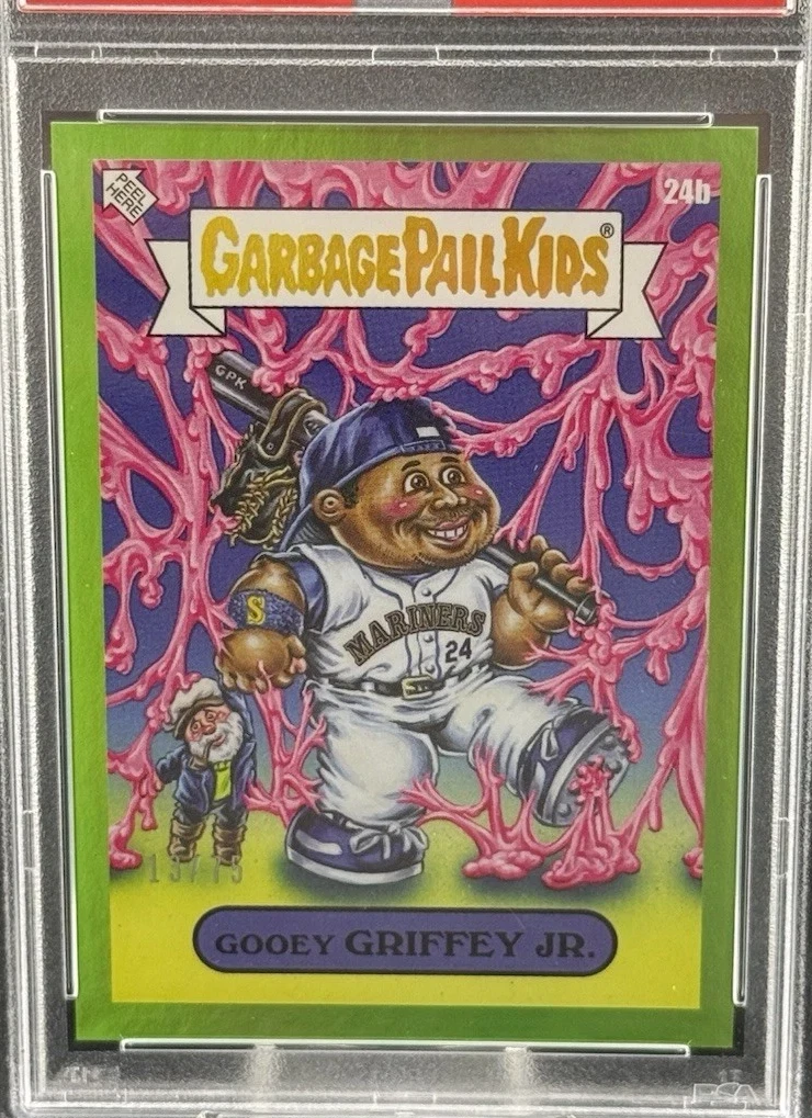 2023 Topps Topps Garbage Pail Kids X Mlb Series 3 Green Foil #24b Gooey Griffey Jr. front
