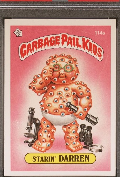 1986 Topps Garbage Pail Kids Stickers #114a Starin' Darren front