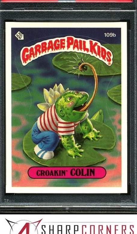 1986 Topps Garbage Pail Kids Stickers #109b Croakin' Colin front