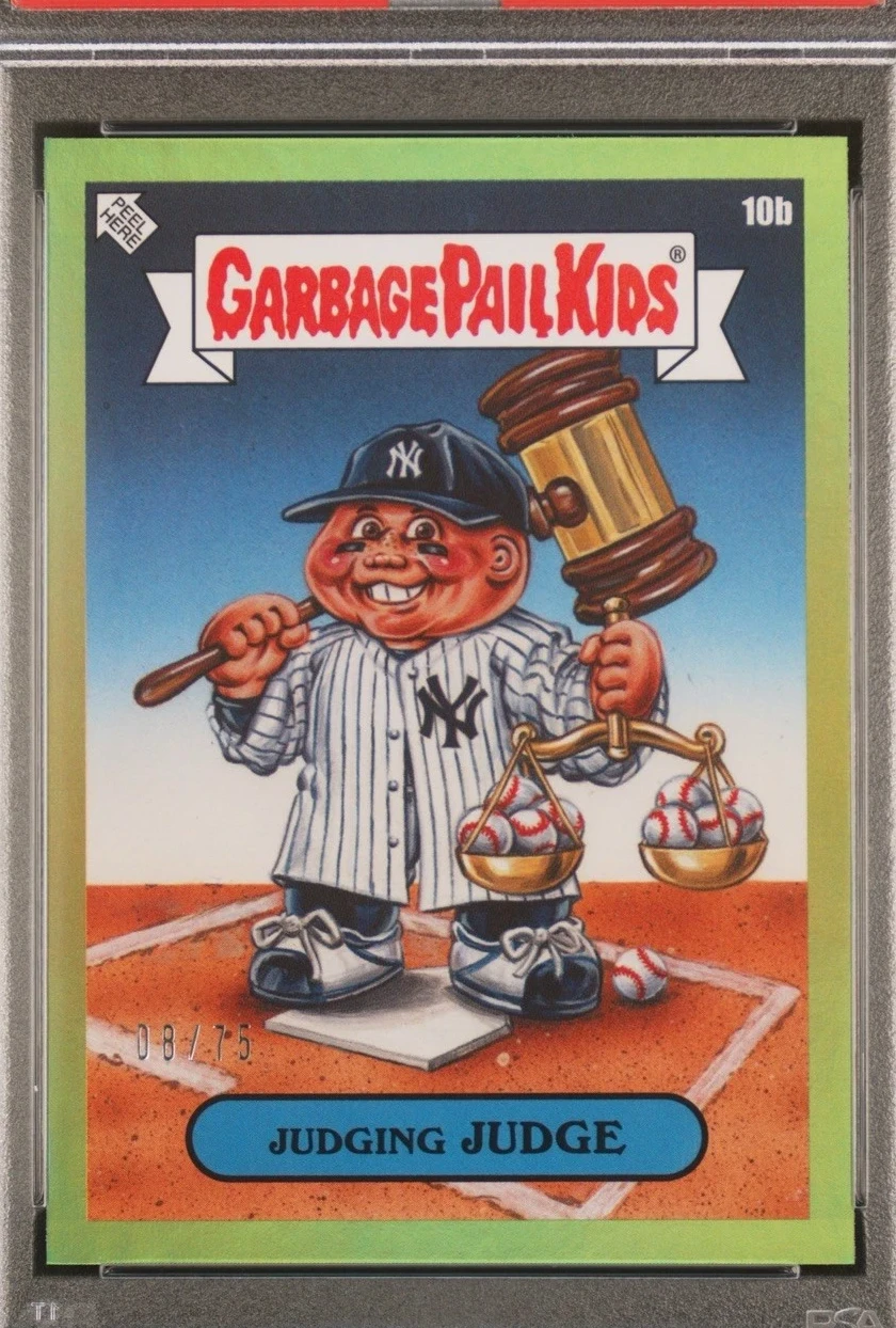 2023 Topps Topps Garbage Pail Kids X Mlb Series 3 Green Foil #10b Judging Judge front