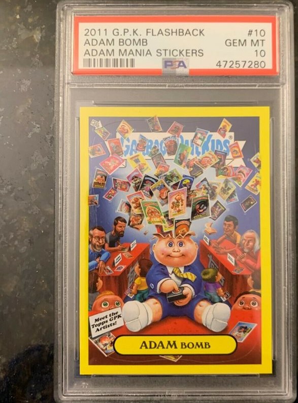 2011 Topps Garbage Pail Kids Flashback Adam Mania Stickers #10 Adam Bomb front
