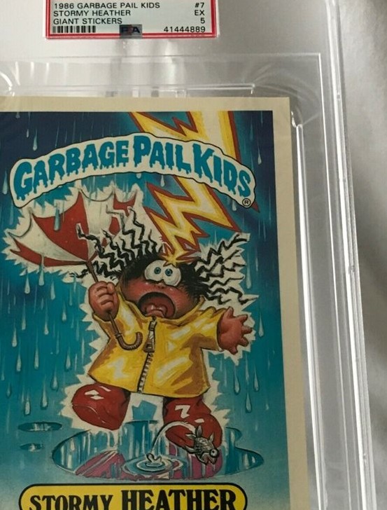 1986 Topps Garbage Pail Kids Giant Stickers #7 Stormy Heather front