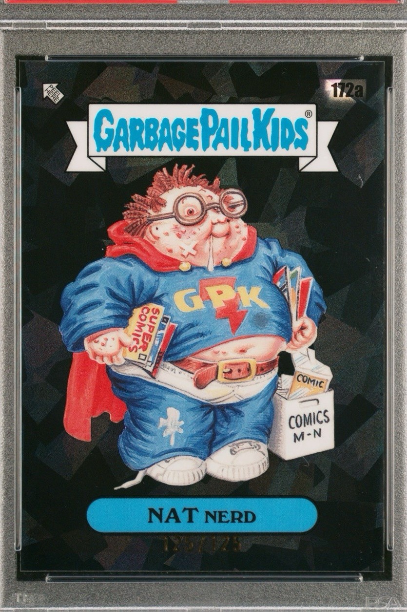 2022 Topps Garbage Pail Kids BLACK #172a Nat Nerd front