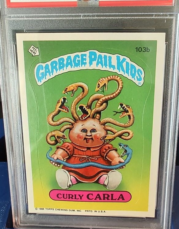 1986 Topps Garbage Pail Kids Series 3 #103b Curly Carla front
