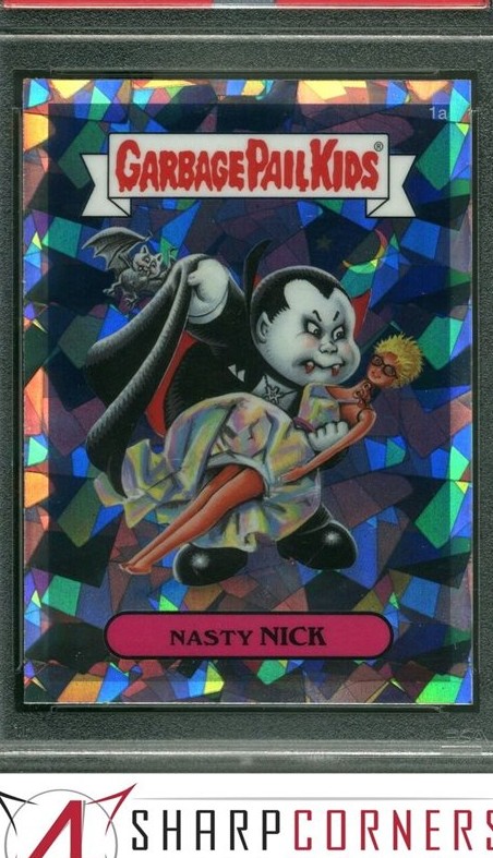 2013 Topps Garbage Pail Kids Chrome Series 1 Atomic Refractor #1a Nasty Nick front