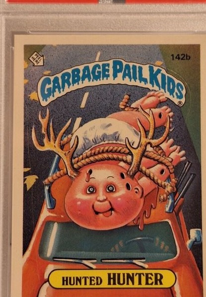 1986 Topps Garbage Pail Kids Series 4 #142b Hunted Hunter front