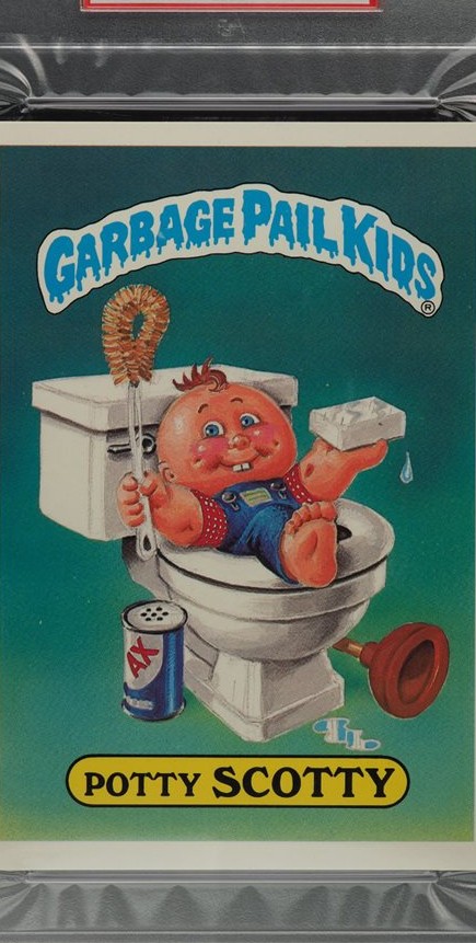 1986 Topps Garbage Pail Kids Giant Stickers #14 Potty Scotty front