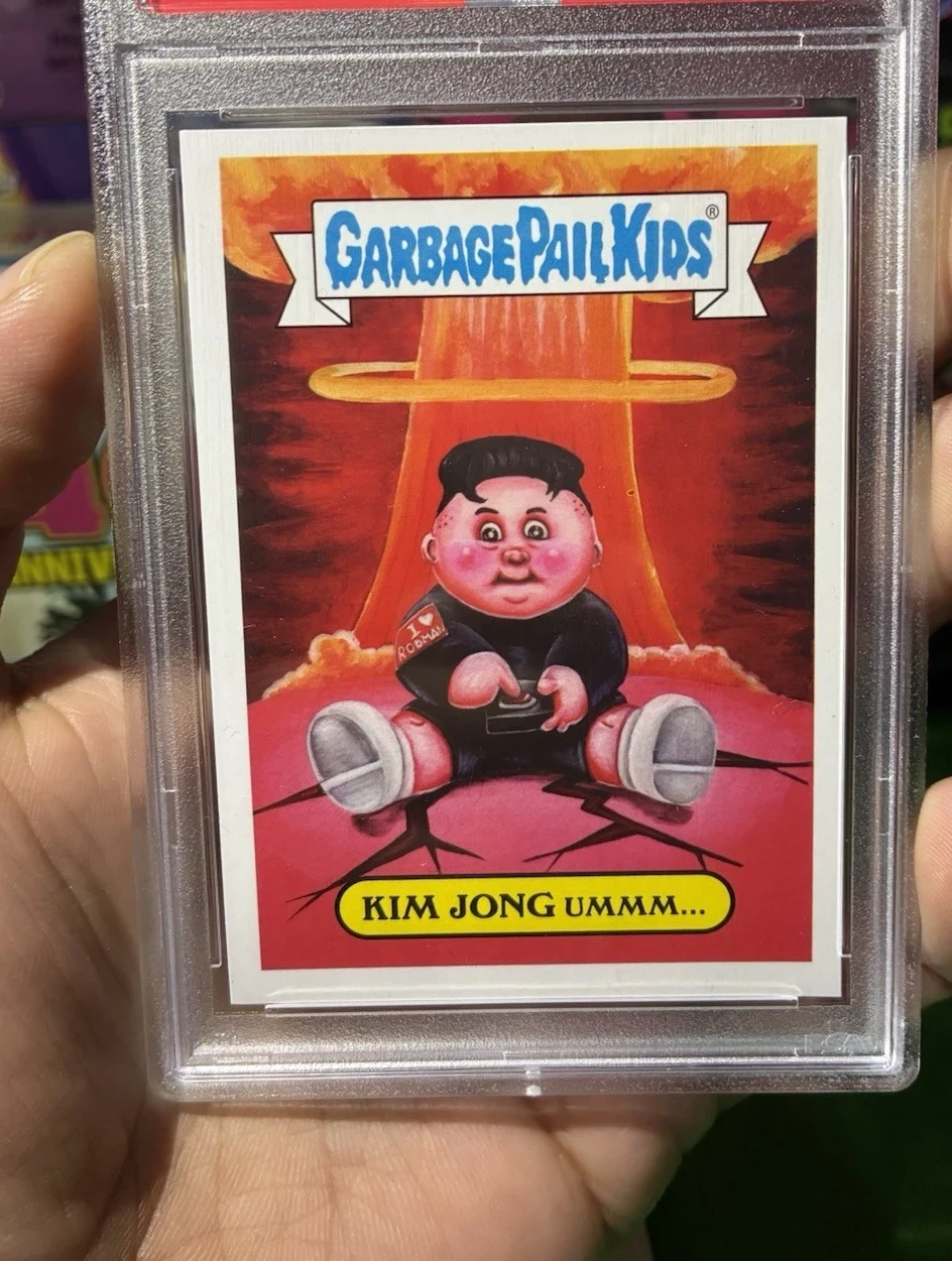 2017 Topps Garbage Pail Kids Adam-Geddon Series 1 Nuclear Sticker #4a Kim Jong Ummm... front