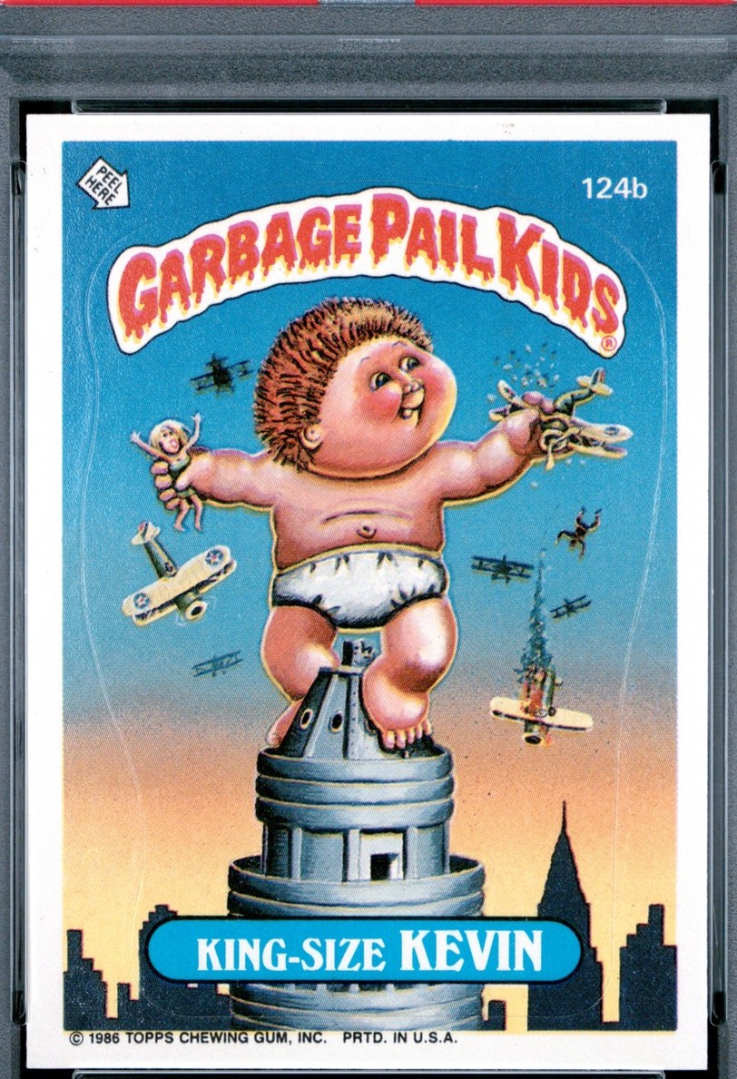 1986 Topps Garbage Pail Kids Series 3 With Copyright #124b King-Size Kevin front