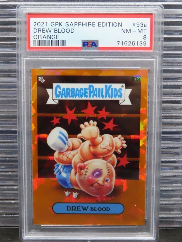 2021 Topps Garbage Pail Kids Sapphire Edition Orange #93a Drew Blood front