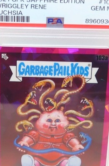 2021 Topps Garbage Pail Kids Sapphire Edition Fuchsia #103a Wriggley Rene front