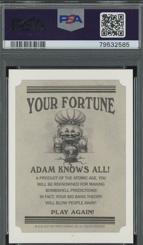 2022 Topps Garbage Pail Kids #1 Nycc Mis Fortune Adam Bomb front