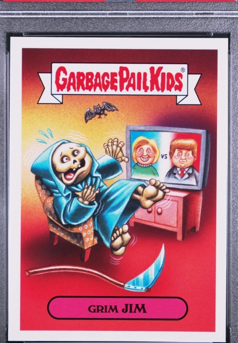 2017 Topps Garbage Pail Kids Comics Stickers #1A Grim Jim front
