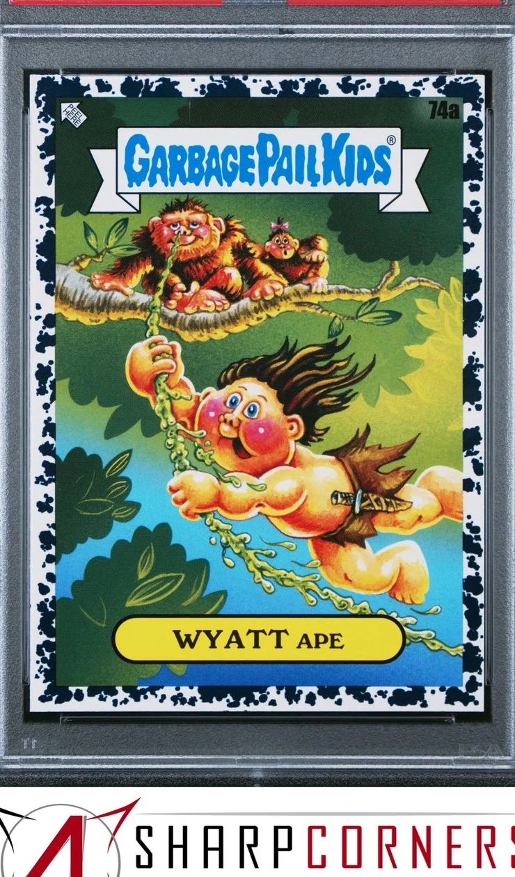 2020 Topps Garbage Pail Kids BRUISED BLACK #74a Wyatt Ape front