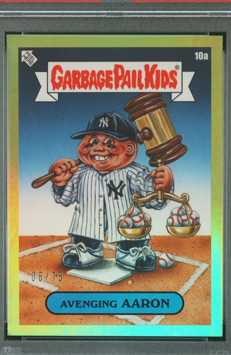 2023 Topps Topps Garbage Pail Kids X Mlb Series 3 Green Foil #10a Avenging Aaron front