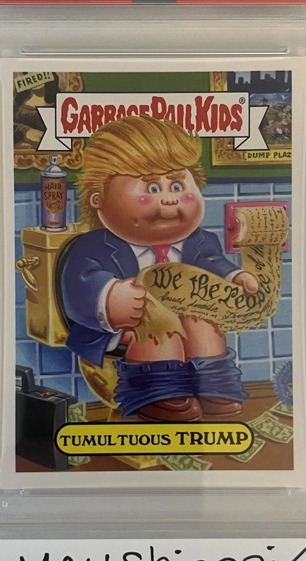 2016 Topps Topps Garbage Pail Kids American U.S. Presidential Candidate Sticker #3b Tumultuous Trump front