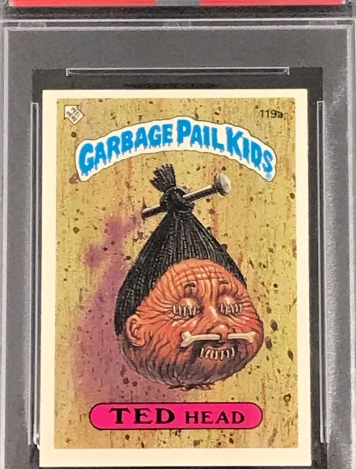 1986 Topps Garbage Pail Kids Stickers-U.K. Minis #119a Ted Head front