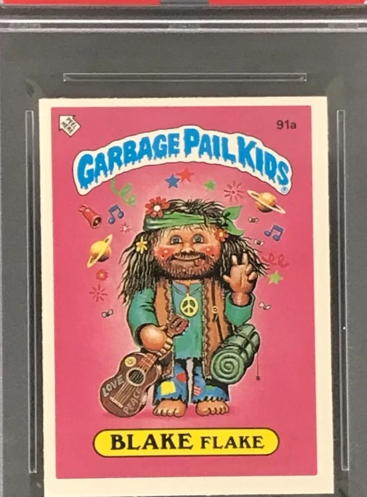 1986 Topps Garbage Pail Kids Stickers-U.K. Minis #91a Blake Flake front
