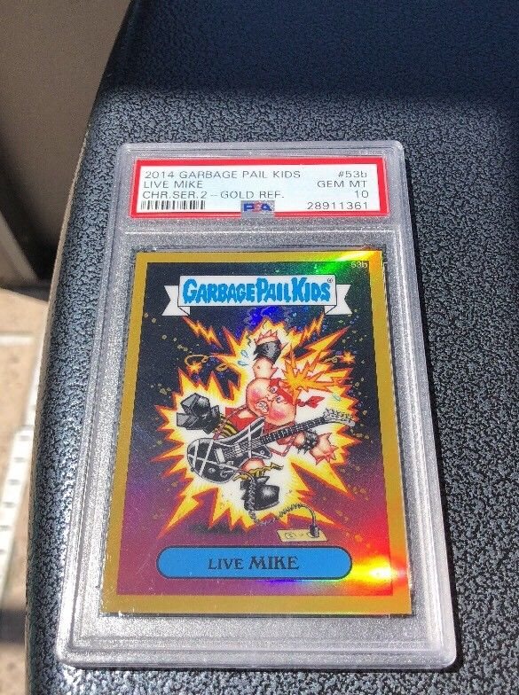 2014 Topps Garbage Pail Kids Chrome Series 2 Gold Refractor #53b Live Mike front