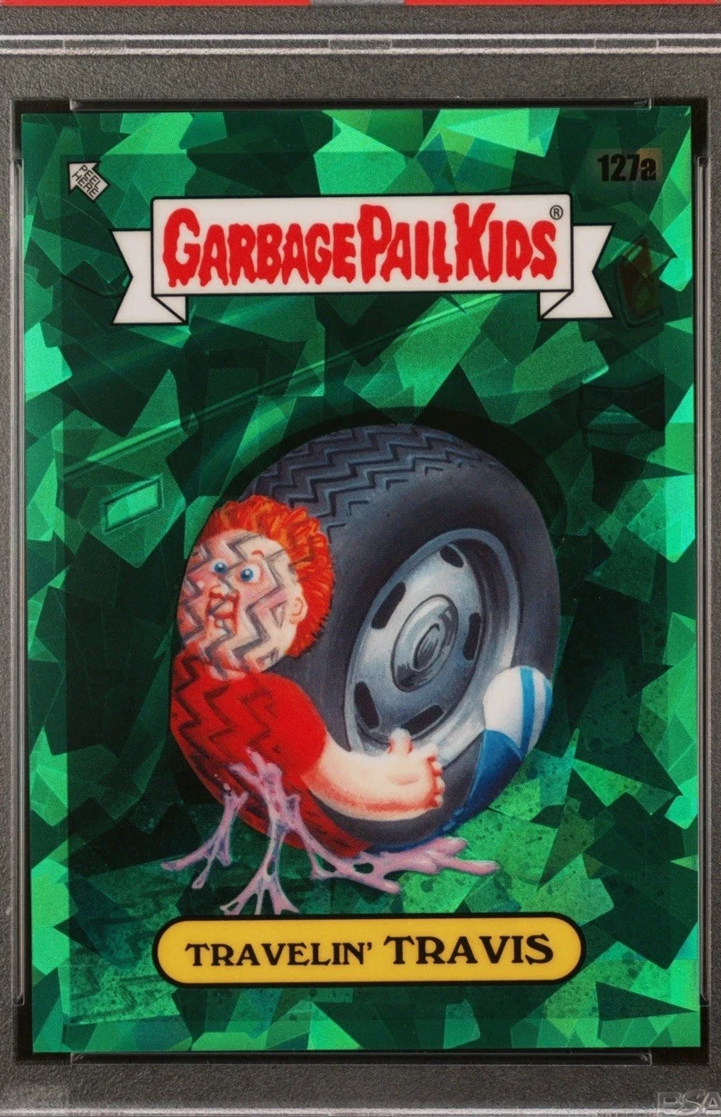 2021 Topps Garbage Pail Kids Sapphire Edition Green #127a Travelin' Travis front