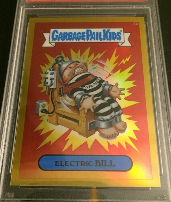 2013 Topps Garbage Pail Kids Chrome Series 1 Gold Refractor #4b Electric Bill front
