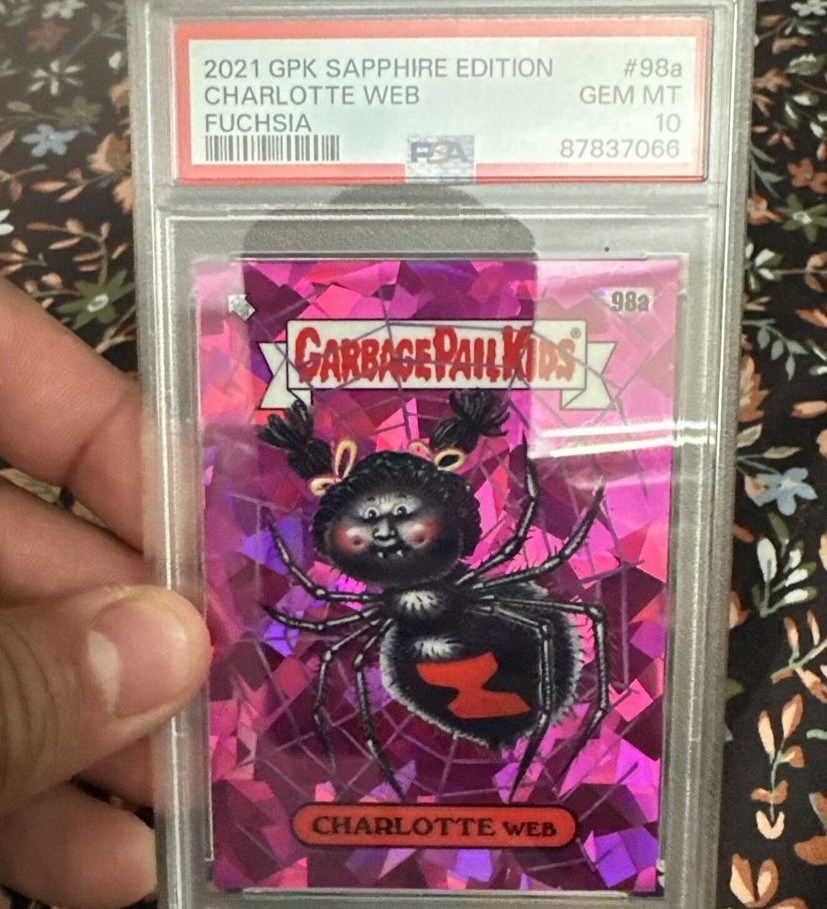 2021 Topps Garbage Pail Kids Sapphire Edition Fuchsia #98a Charlotte Web front