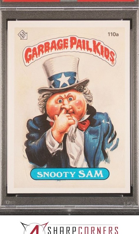 1986 Topps Garbage Pail Kids Stickers Big Sister Back #110a Snooty Sam front