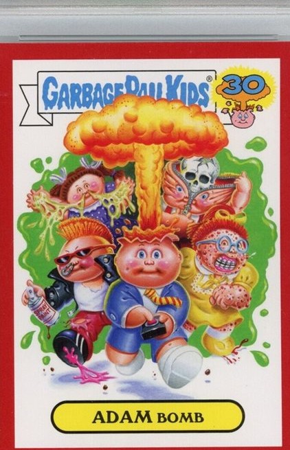 2015 Topps Topps Garbage Pail Kids 30Th Anniversary Checklist Metallic Red #1a Adam Bomb front