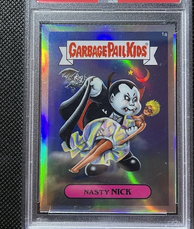 2013 Topps Garbage Pail Kids Chrome Series 1 Refractor #1a Nasty Nick front