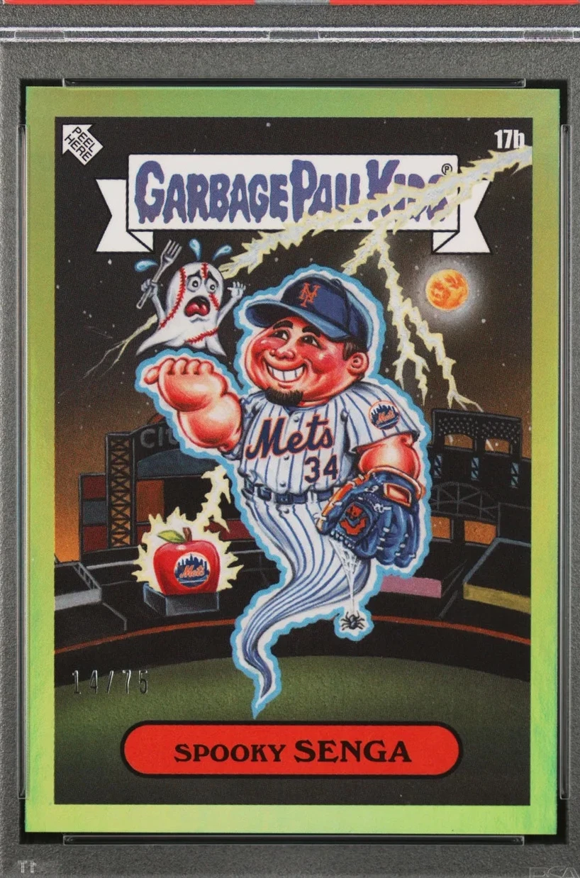 2023 Topps Topps Garbage Pail Kids X Mlb Series 3 Green Foil #17b Spooky Senga front