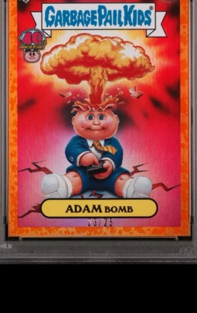 2025 Topps Worst Of Garbage Pail Kids 40Th Anniversary Sour Orange #1a Adam Bomb front