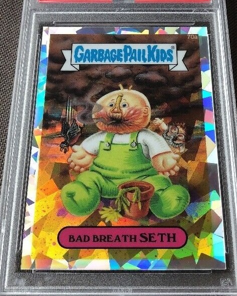 2014 Topps Garbage Pail Kids Chrome Series 2 Atomic Refractor #70a Bad Breath Seth front