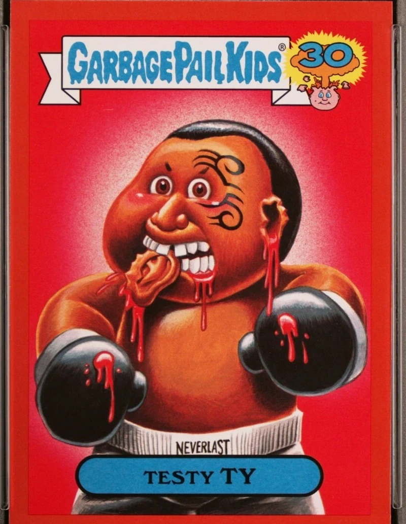 2015 Topps Topps Garbage Pail Kids 30Th Anniversary '80'S Spoof Metallic Red #24b Testy Ty front