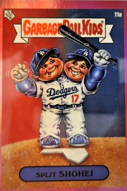 2023 Topps Topps Garbage Pail Kids X Mlb Series 3 Pink Foil #11a Split Shohei front