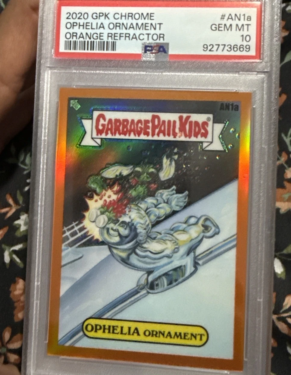2020 Topps Garbage Pail Kids ORANGE REFRACTOR #AN1a Ophelia Ornament front
